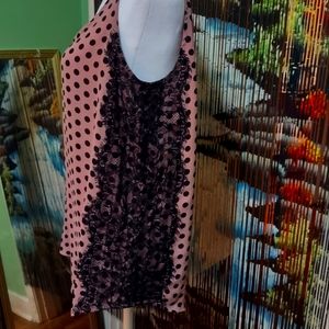 Tank top with lace sides tan and black size medium